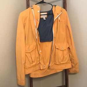 yellow rain jacket